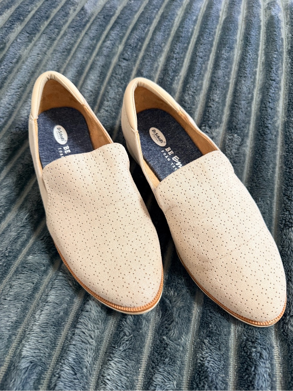 Women’s Slip-On Perforated Loafers in Cream